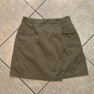 Talbots khaki wrap mini skirt